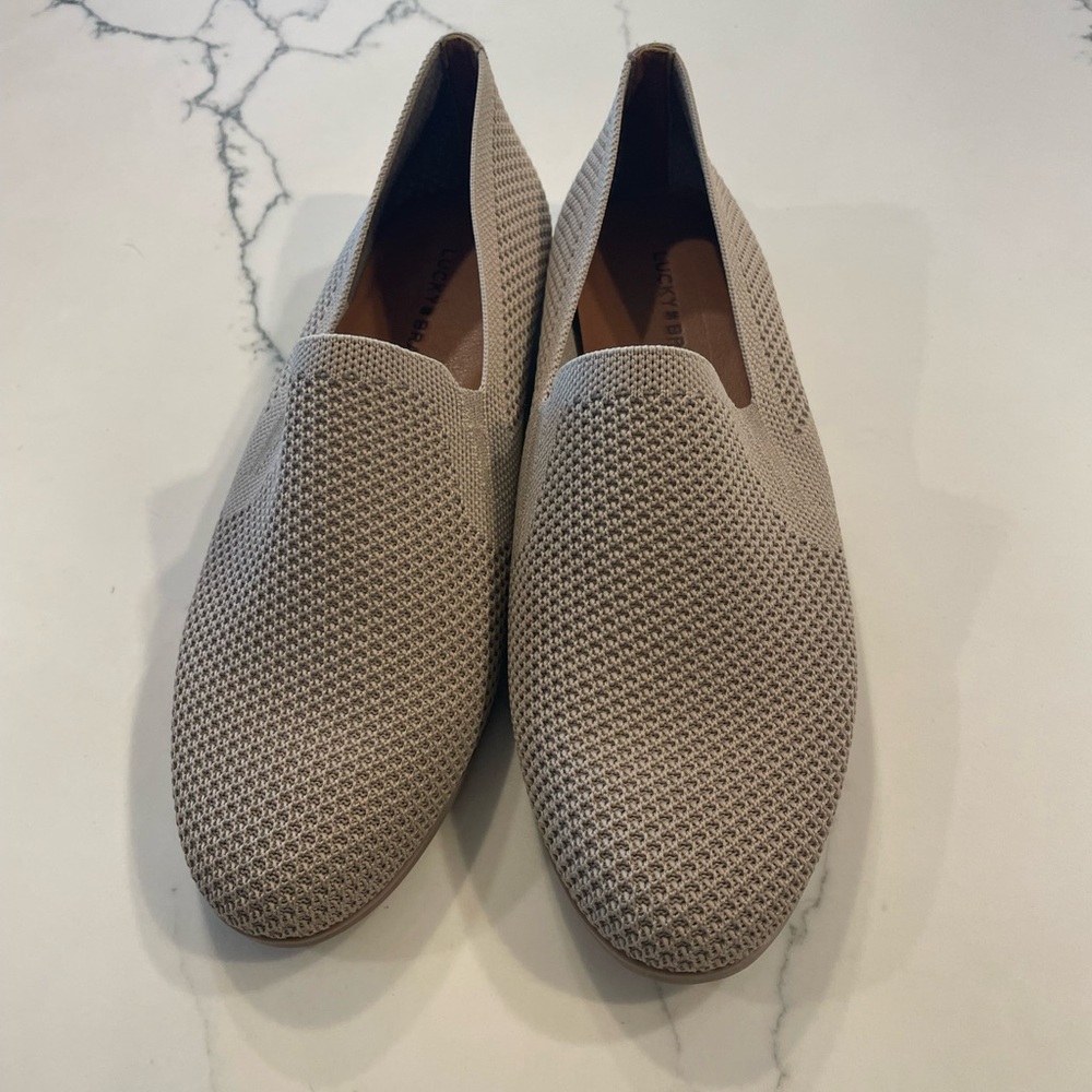 Lucky Brand Charsakat Knit Loafers Tan Flats